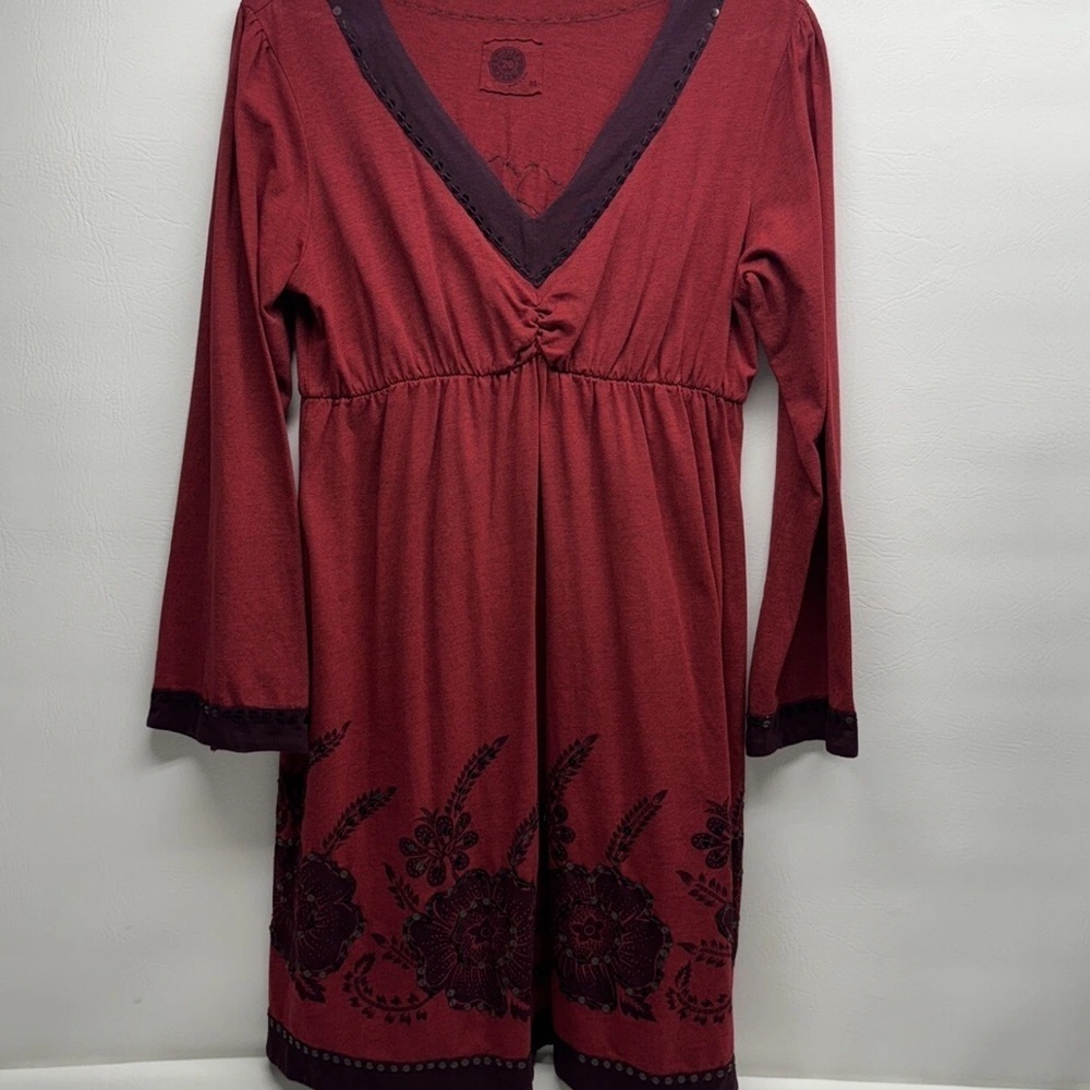 Double D Ranch sequence Red and Purple Long Sleeve Dress Sz M